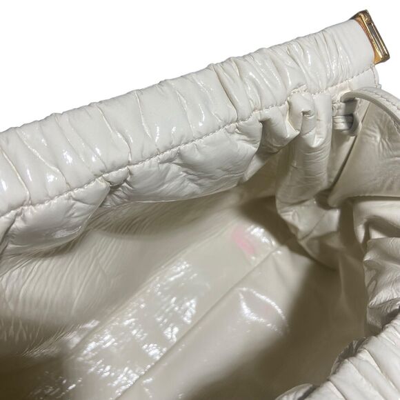 Nanushka The Bar Clutch Shoulder Bag Cream White Faux Leather Evening Purse - Picture 7 of 14